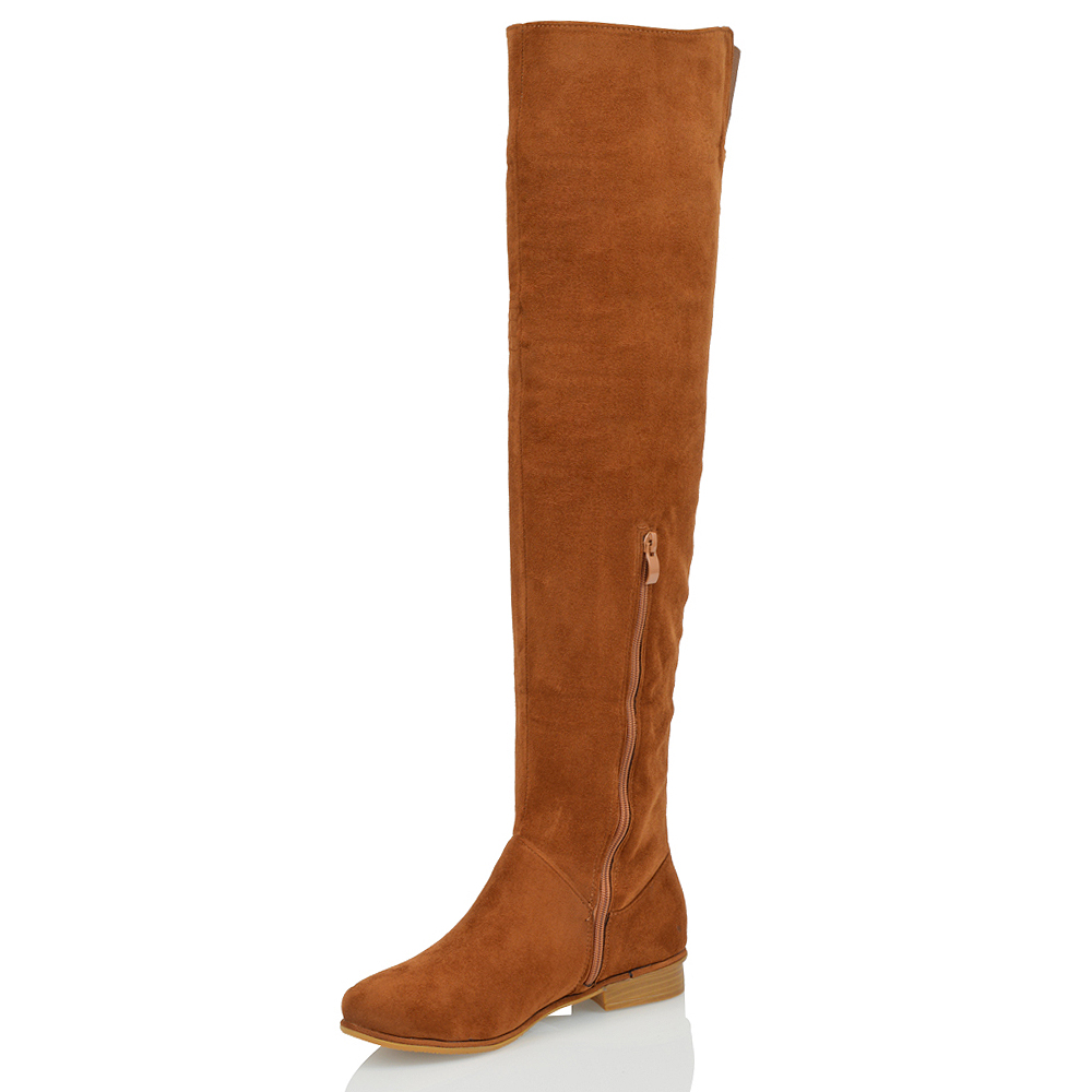 over the knee thigh high flat boots